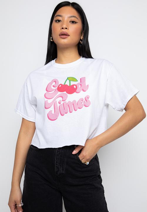 Daisy Street - Cropped tyler tee - white