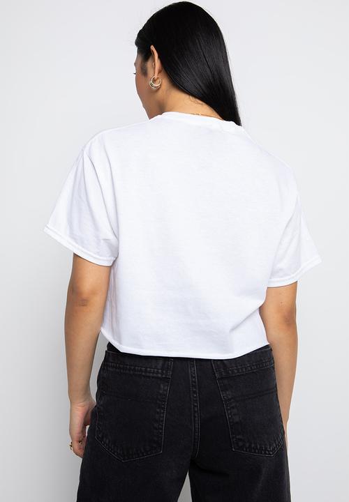 Daisy Street - Cropped tyler tee - white