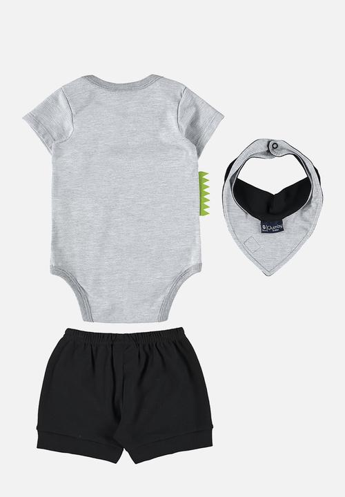 Quimby - Bodysuit, shorts and bib set - grey