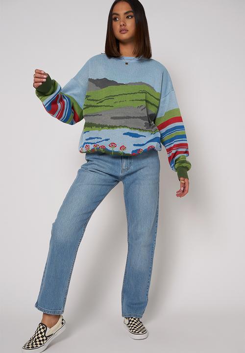 Daisy Street - Scenic knit - multi