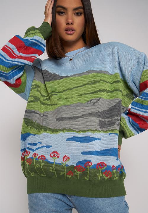 Daisy Street - Scenic knit - multi