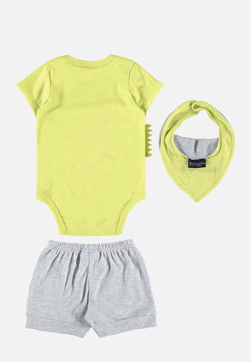 Quimby - Bodysuit, shorts and bib set - yellow