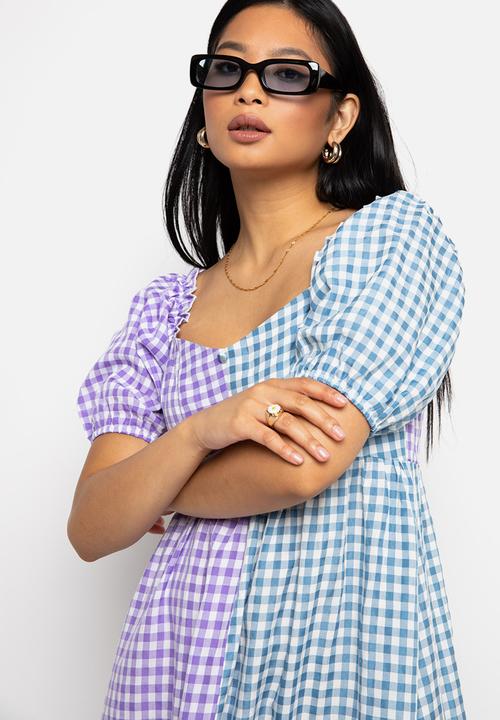 Daisy Street - Milkmaid midi - lilac split gingham