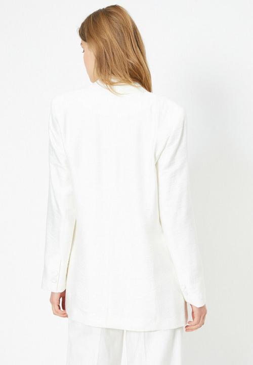 Koton - Classic neck button detailed jacket - ecru