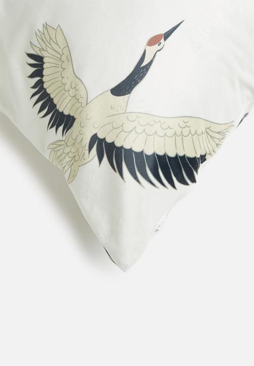 Sixth Floor - Tsuru tori velvet cushion -multi