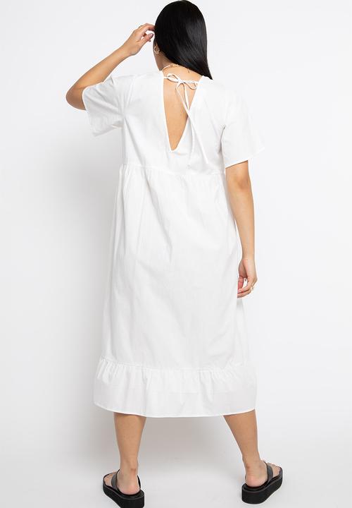 Daisy Street - Frill hem midi dress - white