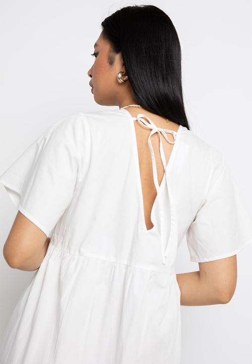Daisy Street - Frill hem midi dress - white