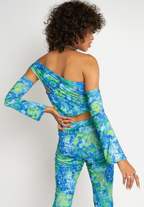 Daisy Street - Becky flare - blue & green