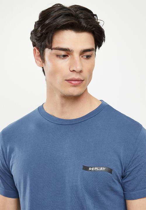 Replay - Replay side label tee - light blue