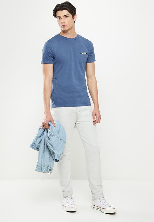 Replay - Replay side label tee - light blue