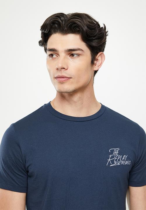 Replay - The replay printed tee - navy