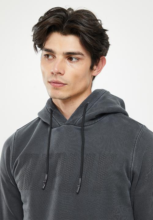 Replay - Replay washed printed hoodie - black