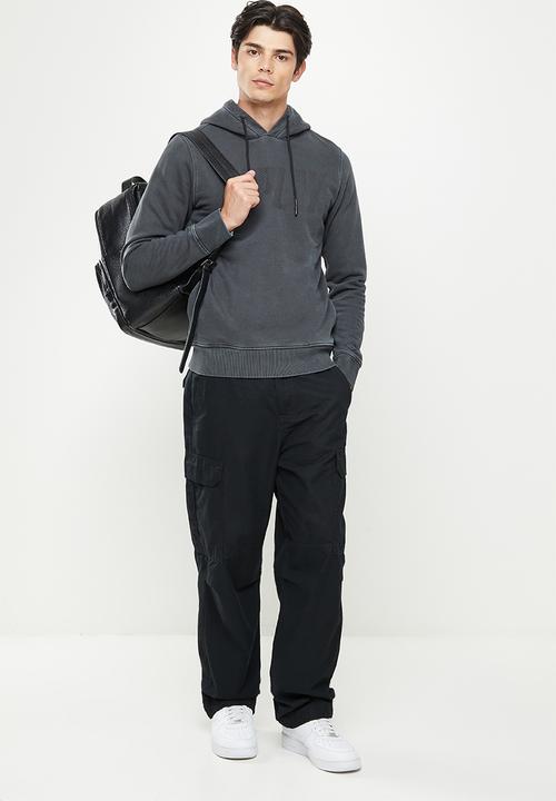 Replay - Replay washed printed hoodie - black