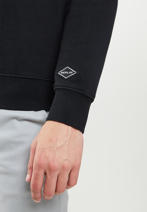Replay - Replay branded crew sweat - black