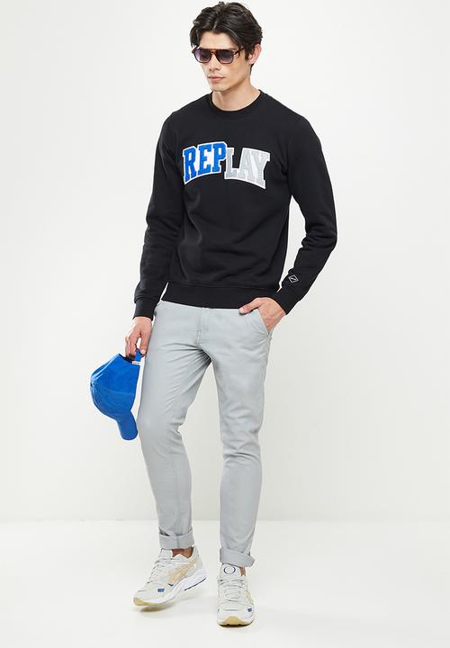 Replay - Replay branded crew sweat - black