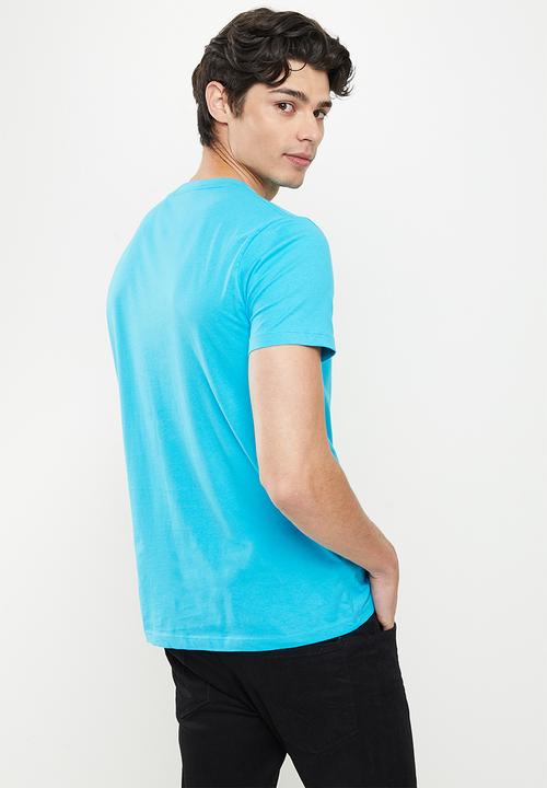 Replay - Above pocket print tee - light blue