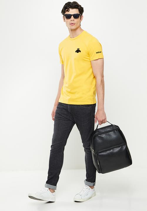 Replay - Replay crown print tee - yellow