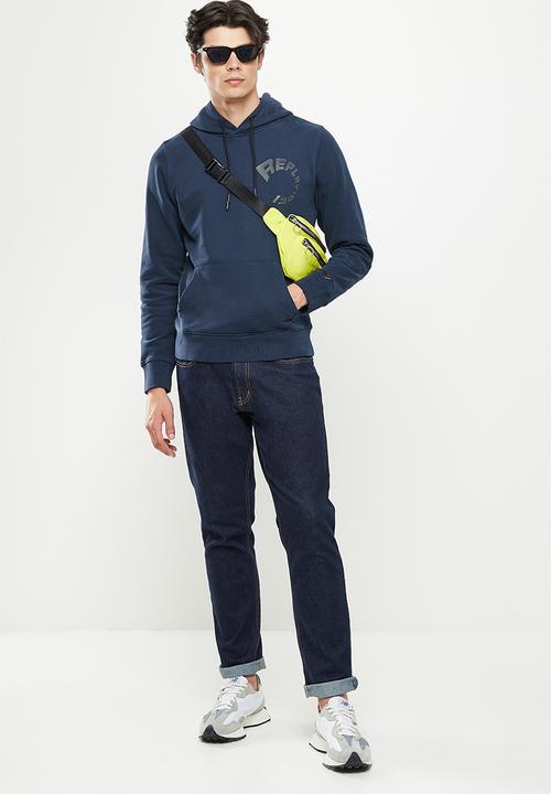 Replay - Replay small logo hoodie - blue