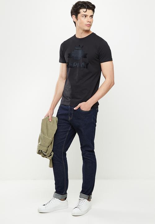 Replay - Replay big crown logo tee - black