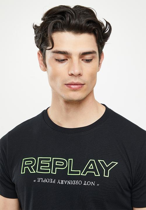 Replay - Replay logo tee - black