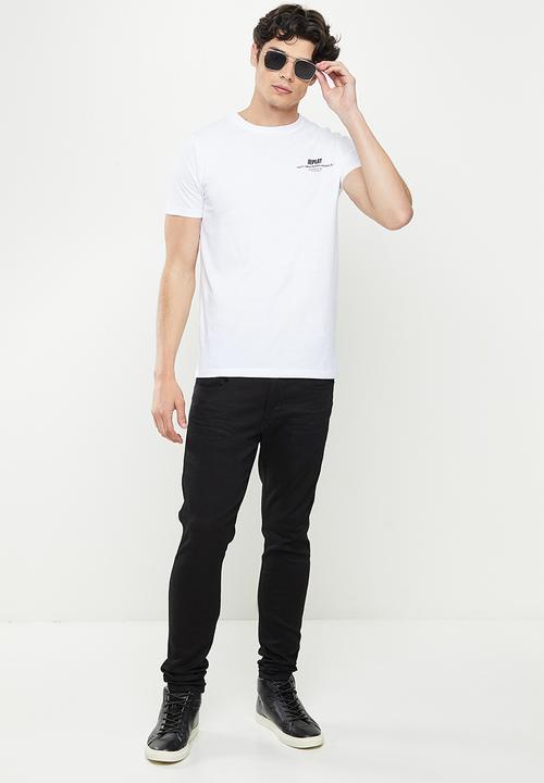 Replay - Replay back print slogan tee - white