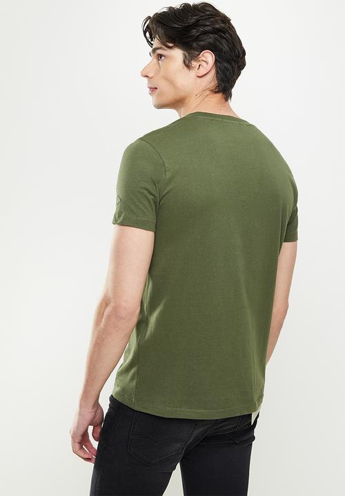Replay - Replay logo tee - olive