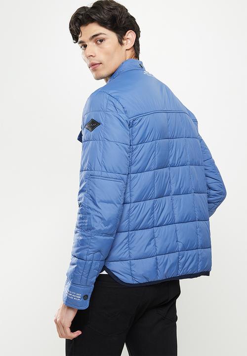 Replay - Utility puffer zip jacket - light blue
