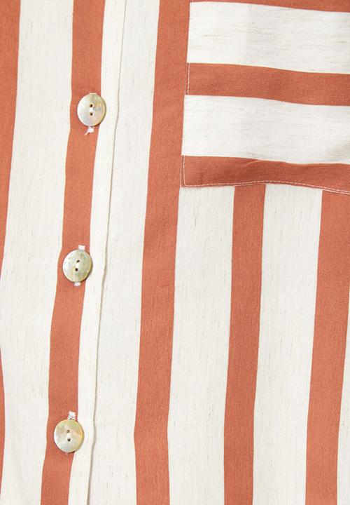 Koton - Classic long sleeve shirt - striped brown