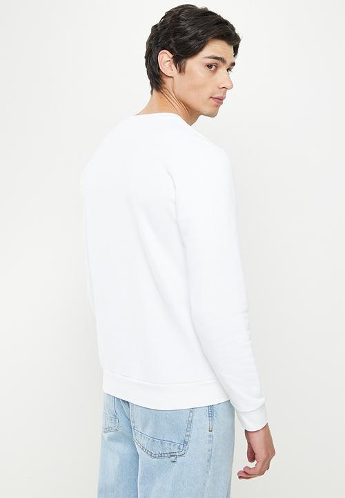 Replay - Replay side printed logo sweat crew - white