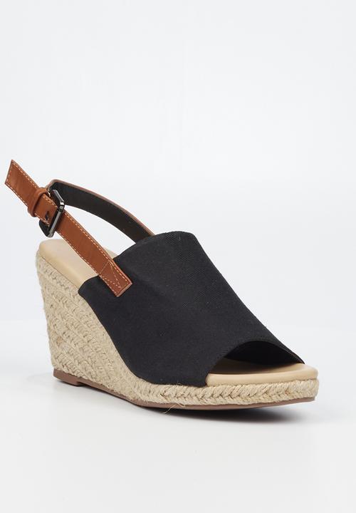 Butterfly Feet - Drayco 3 espadrille wedge heel - black