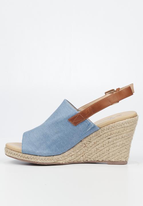 Butterfly Feet - Drayco 3 espadrille wedge heel - blue