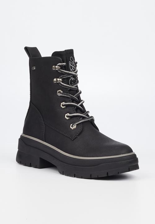 Miss Black - Berlan1 lace up ankle boot - black