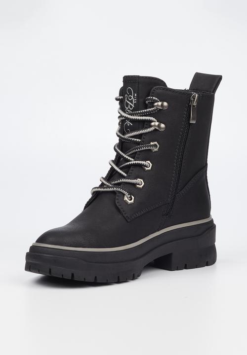 Miss Black - Berlan1 lace up ankle boot - black