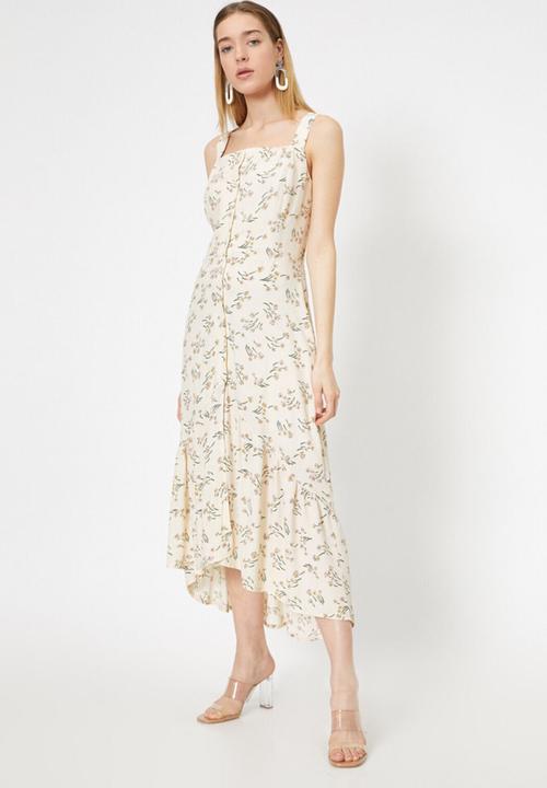 Koton - Spaghetti strap dress - ecru