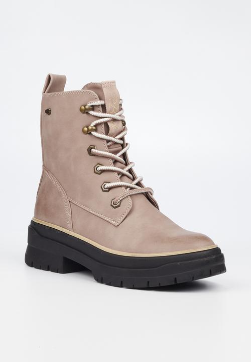 Miss Black - Berlan1 lace up ankle boot - pink