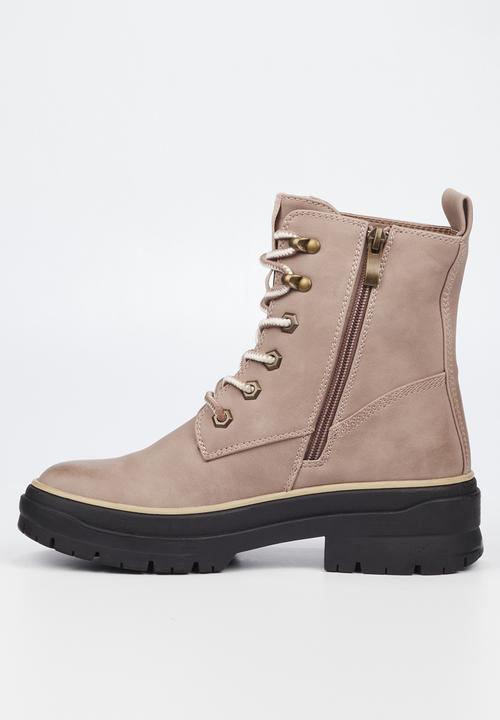 Miss Black - Berlan1 lace up ankle boot - pink