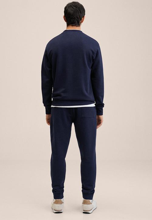 MANGO - Noel cotton jogger-style trousers - navy