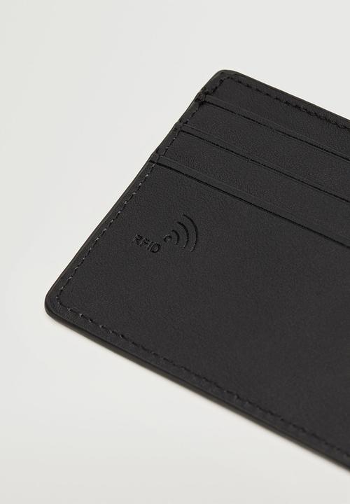 MANGO - Anti-contactless leather effect card holder - black