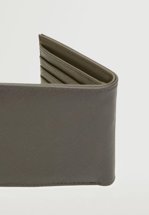 MANGO - Anti-contactless safiano wallet - khaki