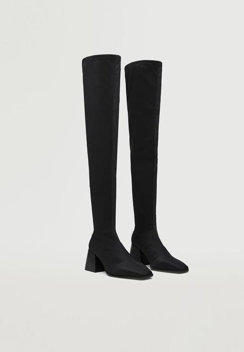 MANGO - Slim high heel boot - black