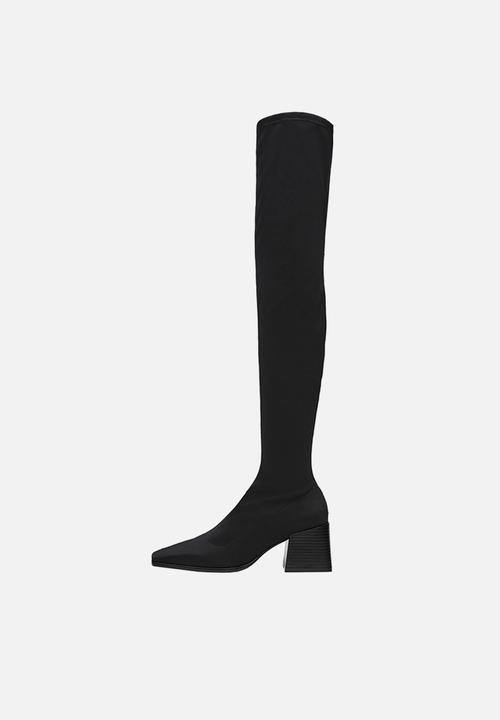 MANGO - Slim high heel boot - black