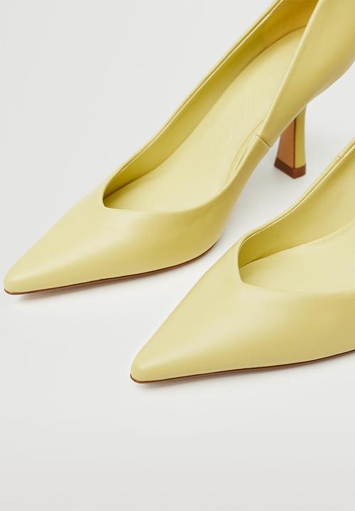 MANGO - Tati leather court heel - bright yellow