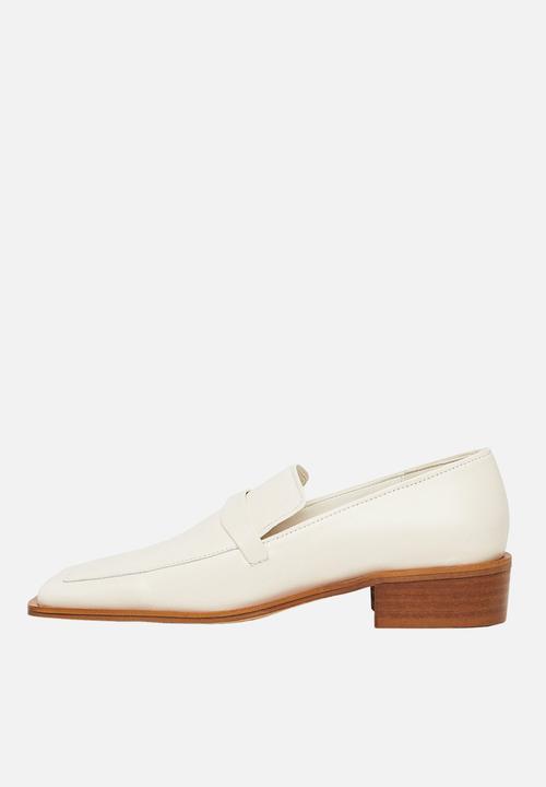 MANGO - Parra leather squared toe loafer - light/pastel yellow