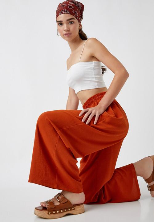 Koton - Wide leg trousers - red