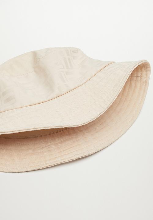 MANGO - Bucket hat with logo - ecru