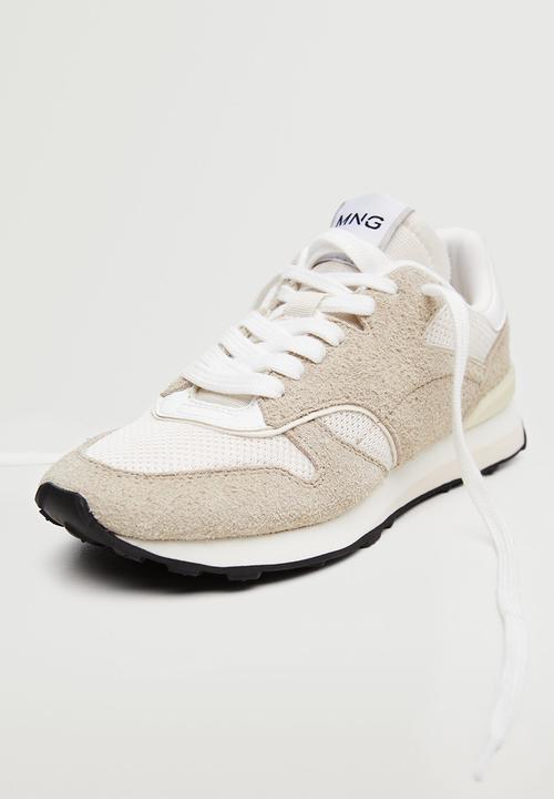 MANGO - Maraton lace-up leather sneaker - light beige
