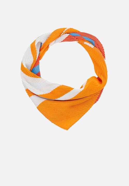 MANGO - Printed pleated scarf - ecru