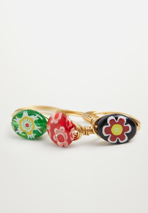 MANGO - Boho rings set - multi 