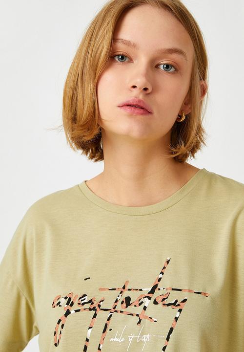 Koton - Printed t-shirt - mint green