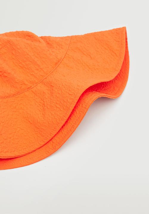 MANGO - Texture bucket hat - orange